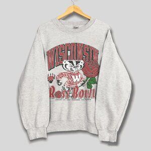 Vintage 1990 Wisconsin Badgers Rose Bowl Sweatshirt, University of Wisconsin Tee